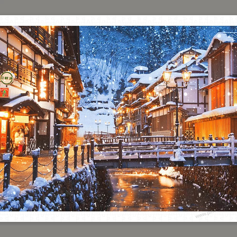 Ginzan Onsen Hot Spring, Japan (日本-銀山冬日溫泉旅館) - 1000pcs