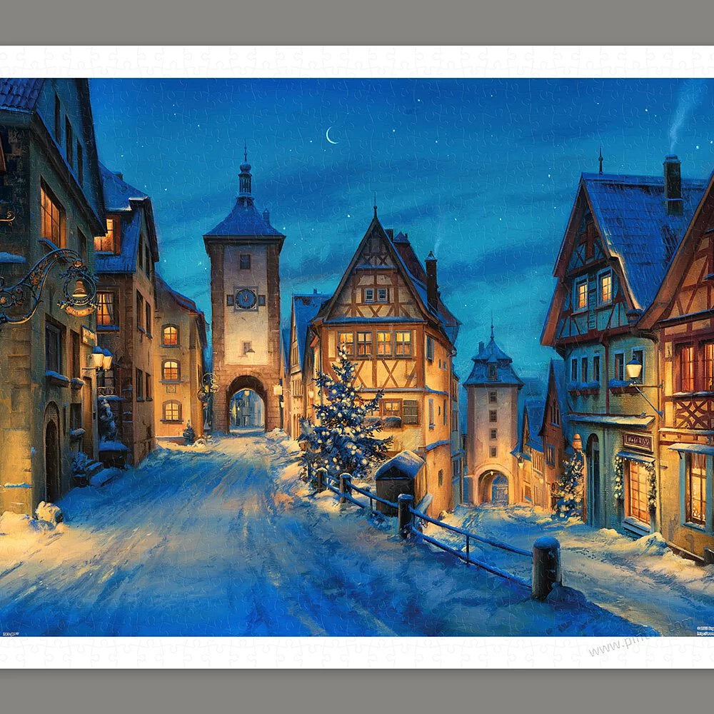 Evgeny Lushpin-Snowy Rothenburg Winter Night (覆雪的羅騰堡冬夜) - 1000pcs