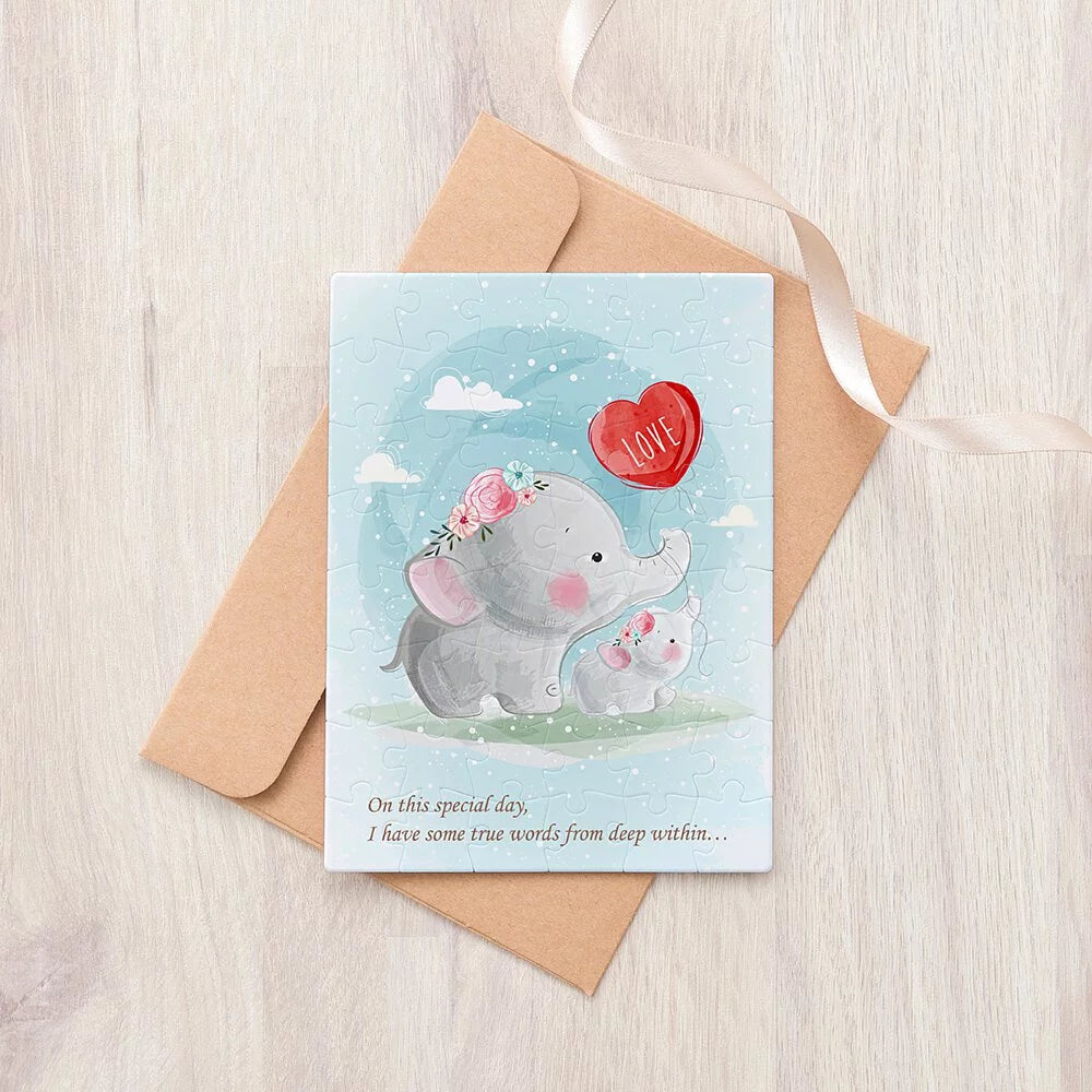 Puzzle Card - Elephant Family 大象親子 - 48pcs